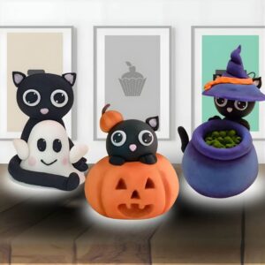 Pack x3 Plantillas Gatitos Halloween